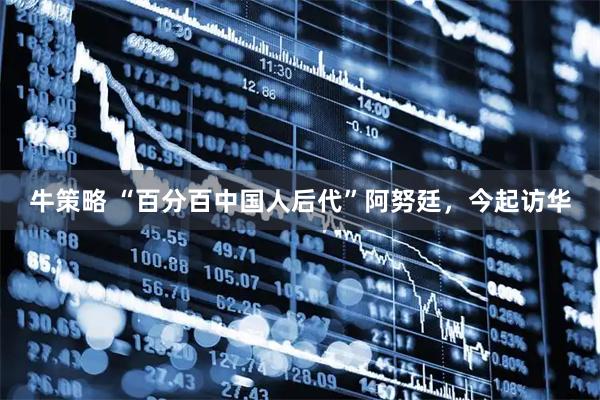 牛策略 “百分百中国人后代”阿努廷，今起访华